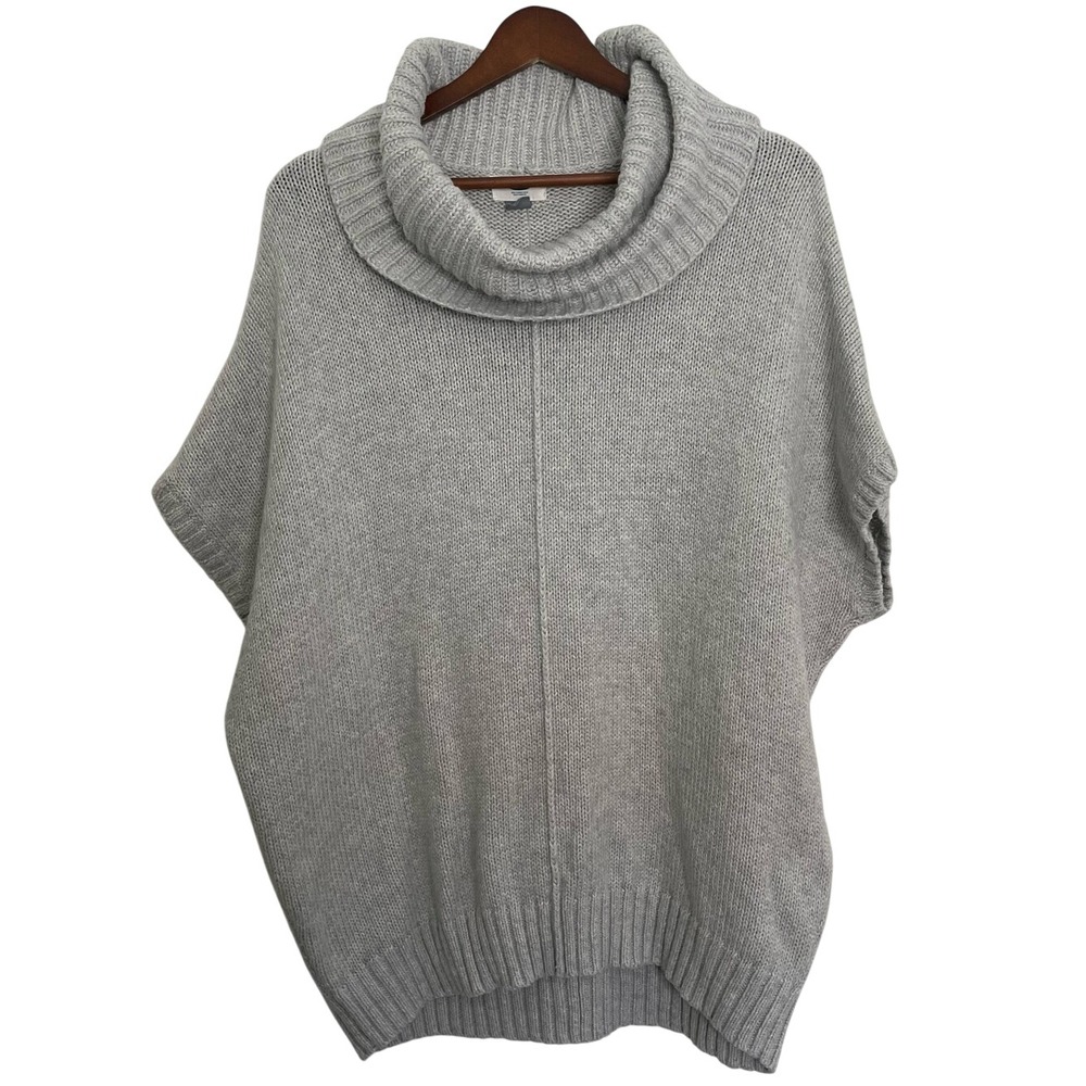 Old Navy M-L Gray Oversized Cowl Neck Sweater Dolman Lagenlook Minimalist Cozy‎